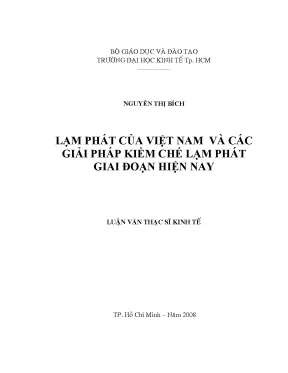 Luận văn thạc sĩ lạm phát của việt nam và các giải pháp kiềm chế lạm phát giai đoạn hiện nay