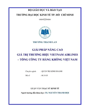 Luận văn thạc sĩ giải pháp nâng cao giá trị thương hiệu vietnam airlines tổng công ty hàng không việt nam