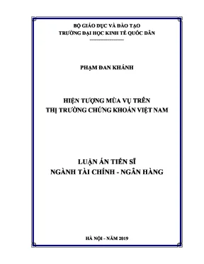 Luận án tiến sĩ hiện tượng mùa vụ trên thị trường chứng khoán việt nam