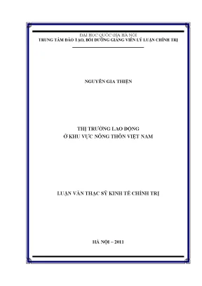 Luận văn thạc sĩ thị trường lao động ở khu vực nông thôn việt nam