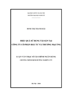 Luận văn thạc sĩ hiệu quả sử dụng tài sản tại công ty cổ phần đầu tư và thương mại tng