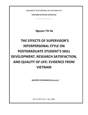Luận văn thạc sĩ the effect of supervisors interpersonal style on postgraduate students skill development research satisfaction and quality of life evidence from vietnam