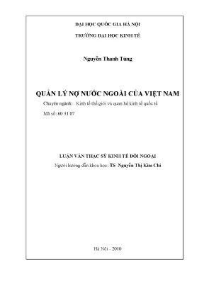 Luận văn thạc sĩ quản lý nợ nước ngoài của việt nam