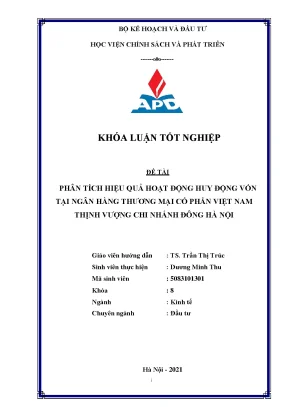 Luận văn tốt nghiệp phân tích hiệu quả hoạt động huy động vốn tại ngân hàng thương mại cổ phẩn việt nam thịnh vượng chi nhánh đông hà nội