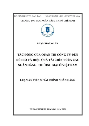 Luận án tiến sĩ tác động của quản trị công ty đến rủi ro và hiệu quả tài chính của các ngân hàng thương mại ở việt nam