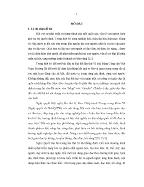 Luận án quản lý giáo dục đạo đức cho học sinh trường trung học cơ sở thành phố hà nội trong bối cảnh đổi mới giáo dục