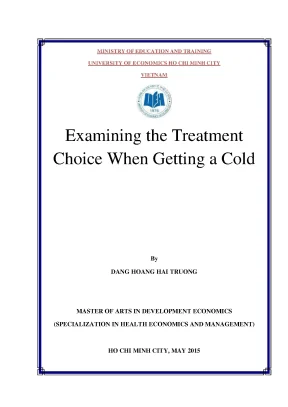 Luận văn thạc sĩ examining the treatment choice when getting a cold