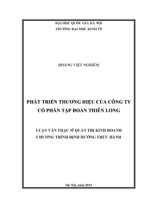Luận văn thạc sĩ phát triển thương hiệu của công ty cổ phần tập đoàn thiên long