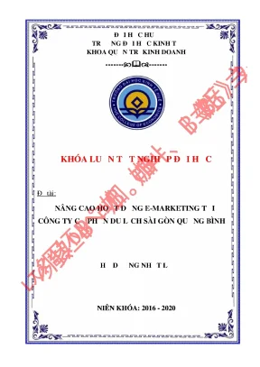 Luận văn tốt nghiệp nâng cao hoạt động e marketing tại công tycpdlsài gòn quảng bình
