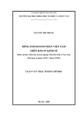 Luận văn thạc sĩ hình ảnh doanh nhân việt nam trên báo in kinh tế