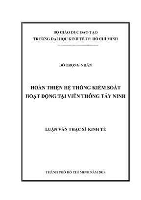 Luận văn thạc sĩ hoàn thiện hệ thống kiểm soát hoạt động tại viễn thông tây ninh
