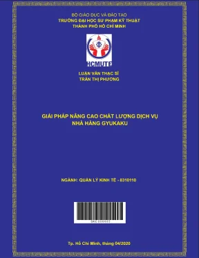 Luận văn thạc sĩ hcmute giải pháp nâng cao chất lượng dịch vụ nhà hàng gyukaku