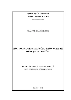 Luận văn thạc sĩ hỗ trợ người nghèo nông thôn nghệ an tiếp cận thị trường