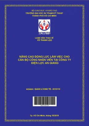 Luận văn thạc sĩ hcmute nâng cao động lực làm việc cho cán bộ công nhân viên tại công ty điện lực an giang
