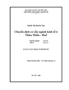 Luận văn thạc sĩ chuyển dịch cơ cấu ngành kinh tế ở thừa thiên huế