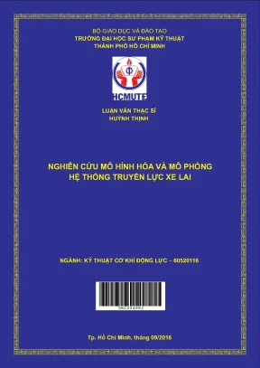 Luận văn thạc sĩ hcmute nghiên cứu mô hình hóa và mô phỏng hệ thống truyền lực xe lai
