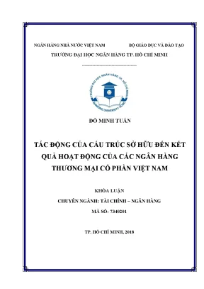 Luận văn thạc sĩ tác động của cấu trúc sở hữu đến kết quả hoạt động của các ngân hàng thương mại cổ phần việt nam