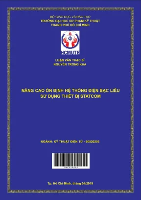 Luận văn thạc sĩ hcmute nâng cao ổn định hệ thống điện bạc liêu sử dụng thiết bị statcom