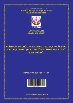 Luận văn thạc sĩ hcmute giải pháp tổ chức hoạt động giáo dục pháp luật cho học sinh tại các trường trung học cơ sở quận thủ đức