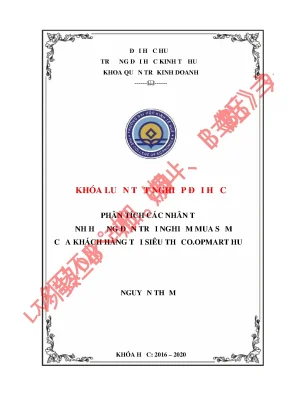 Luận văn tốt nghiệp phân tích các nhân tố ảnh hưởng đến trải nghiệm mua sắm của khách hàng tại siêu thị co opmart huế