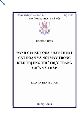 Luận án tiến sĩ đánh giá kết quả phẫu thuật cắt đoạn và nối máy trong điều trị ung thư trực tràng giữa và thấp