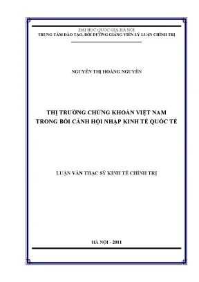 Luận văn thạc sĩ thị trường chứng khoán việt nam trong bối cảnh hội nhập kinh tế quốc tế