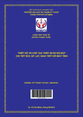 Luận văn thạc sĩ hcmute thiết kế và chế tạo thiết bị đo độ bọt chi tiết đúc áp lực giao tiếp với máy tính