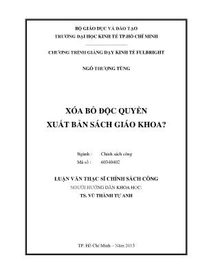 Luận văn thạc sĩ xóa bỏ độc quyền xuất bản sách giáo khoa