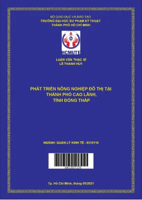 Luận văn thạc sĩ hcmute phát triển nông nghiệp đô thị tại thành phố cao lãnh tỉnh đồng tháp