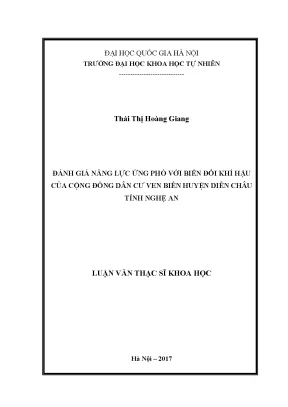 Luận văn thạc sĩ đánh giá năng lực ứng phó với biến đổi khí hậu của cộng đồng dân cư ven biển huyện diễn châu tỉnh nghệ an