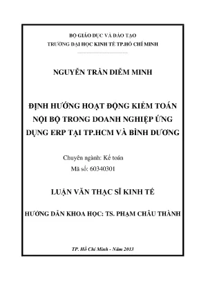 Luận văn thạc sĩ định hướng họat động kiểm toán nội bộ trong doanh nghiệp ứng dụng erp tại tp hcm và bình dương luận văn thạc sĩ