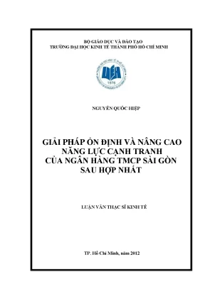 Luận văn thạc sĩ giải pháp ốn định và nâng cao năng lực cạnh tranh của ngân hàng tmcp sài gòn sau hợp nhất