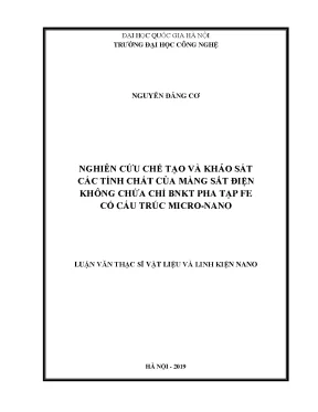 Luận văn thạc sĩ nghiên cứu chế tạo và khảo sát các tính chất của màng sắt điện không chứa chì bnkt pha tạp fe có cấu trúc micro nano