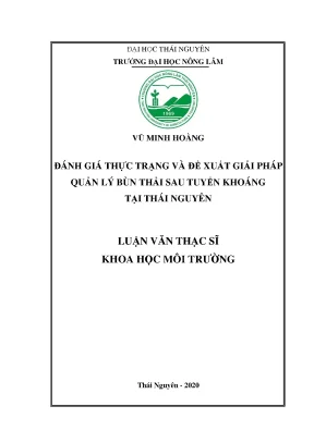 Luận văn tốt nghiệp đánh giá thực trạng và đề xuất giải pháp quản lý bùn thải sau tuyển khoáng tại thái nguyên