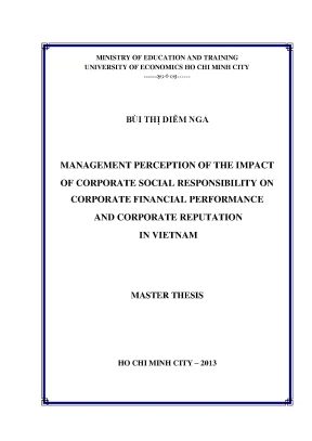 Luận văn thạc sĩ management perception of the impact of corporate social responsibility on corporate reputation in vietnam