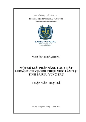 Luận văn thạc sĩ một số giải pháp nâng cao chất lượng dịch vụ giới thiệu việc làm tại tỉnh bà rịa vũng tàu