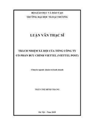 Luận văn thạc sĩ trách nhiệm xã hội của tổng công ty cổ phần bưu chính viettel viettel post