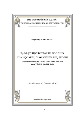 Luận văn thạc sĩ bạo lực học đường từ góc nhìn của học sinh giáo viên và phụ huynh