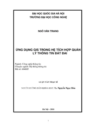 Luận văn thạc sĩ ứng dụng gis trong hệ tích hợp quản lý thông tin đất đai