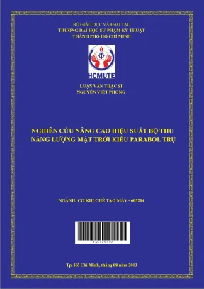 Luận văn thạc sĩ hcmute nguyên cứu nâng cao hiệu suất bộ thu năng lượng mặt trời kiểu parabol trụ