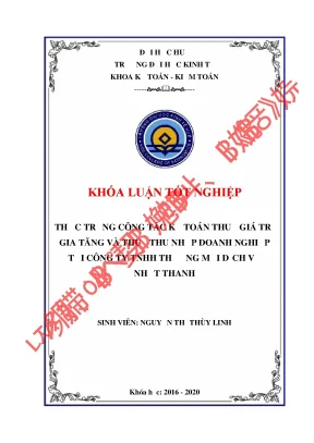Luận văn tốt nghiệp thực trạng công tác kế toán thuế gtgt và thuế tndn tại công ty tnhh thương mại dịch vụ nhất thanh