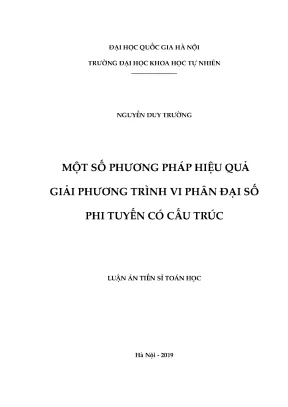 Luận án tiến sĩ một số phương pháp hiệu quả giải phương trình vi phân đại số phi tuyến có cấu trúc