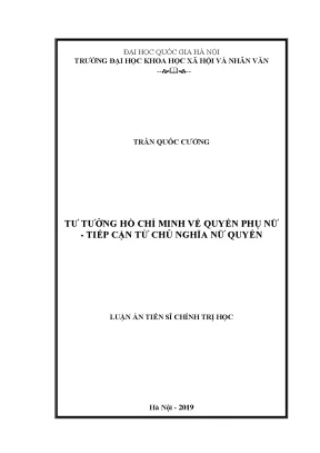 Luận án tiến sĩ tư tưởng hồ chí minh về quyền phụ nữ tiếp cận từ chủ nghĩa nữ quyền