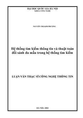 Luận văn thạc sĩ hệ thống tìm kiếm thông tin và thuật toán đối sánh đa mẫu trong hệ thống tìm kiếm