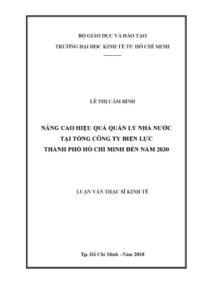 Luận văn thạc sĩ nâng cao hiệu quả quản lý nhà nước tại tổng công ty điện lực thành phố hồ chí minh đến năm 2030