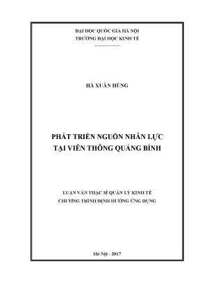 Luận văn thạc sĩ phát triển nguồn nhân lực tại viễn thông quảng bình