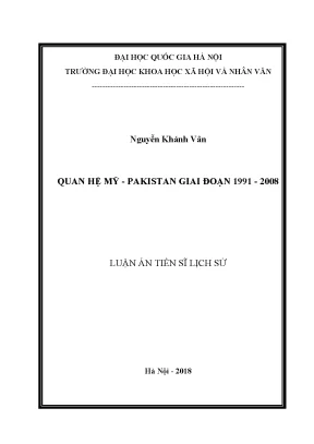 Luận án tiến sĩ quan hệ mỹ pakistan giai đoạn 1991 2008