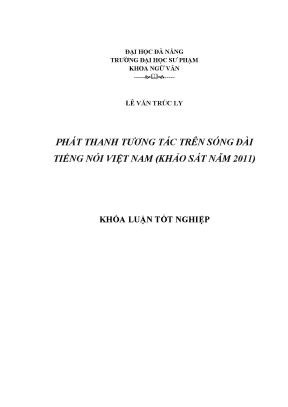 Luận văn tốt nghiệp phát thanh tương tác trên sóng đài tiếng nói việt nam khảo sát năm 2011