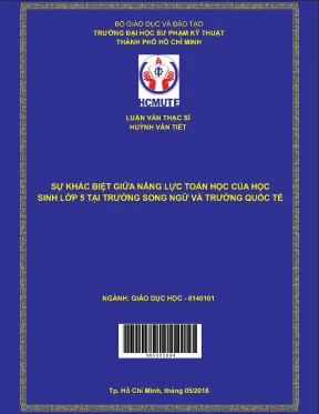 Luận văn thạc sĩ hcmute sự khác biệt giữa năng lực toán học của học sinh lớp 5 tại trường song ngữ và trường quốc tế