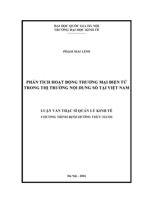 Luận văn thạc sĩ phân tích hoạt động thương mại điện tử trọng thị trường nội dung số tại việt nam